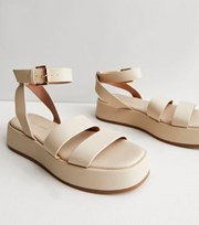 New Look Off White Chunky Flatform Sandals